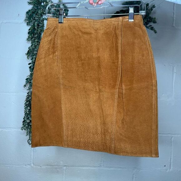 Brandon Thomas | women tan leather mini pencil skirt - Picture 10 of 13